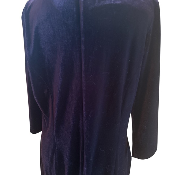 Jacqueline Ferrar Vintage Women’s Size 14 Deep Purple Dress Darts 3/4 Sleeves - Picture 6 of 13